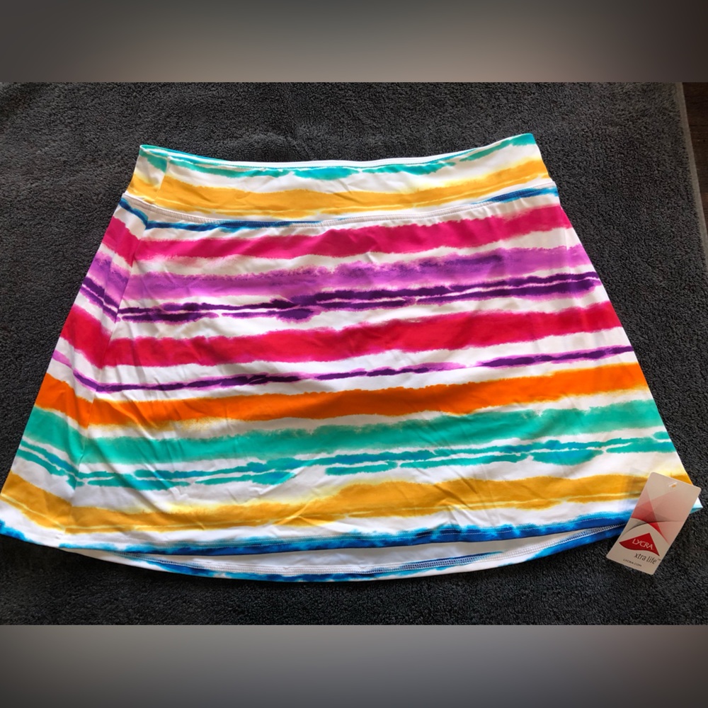 Womens Lands End Swim skirt, NWT, Multi colored. Size 12.